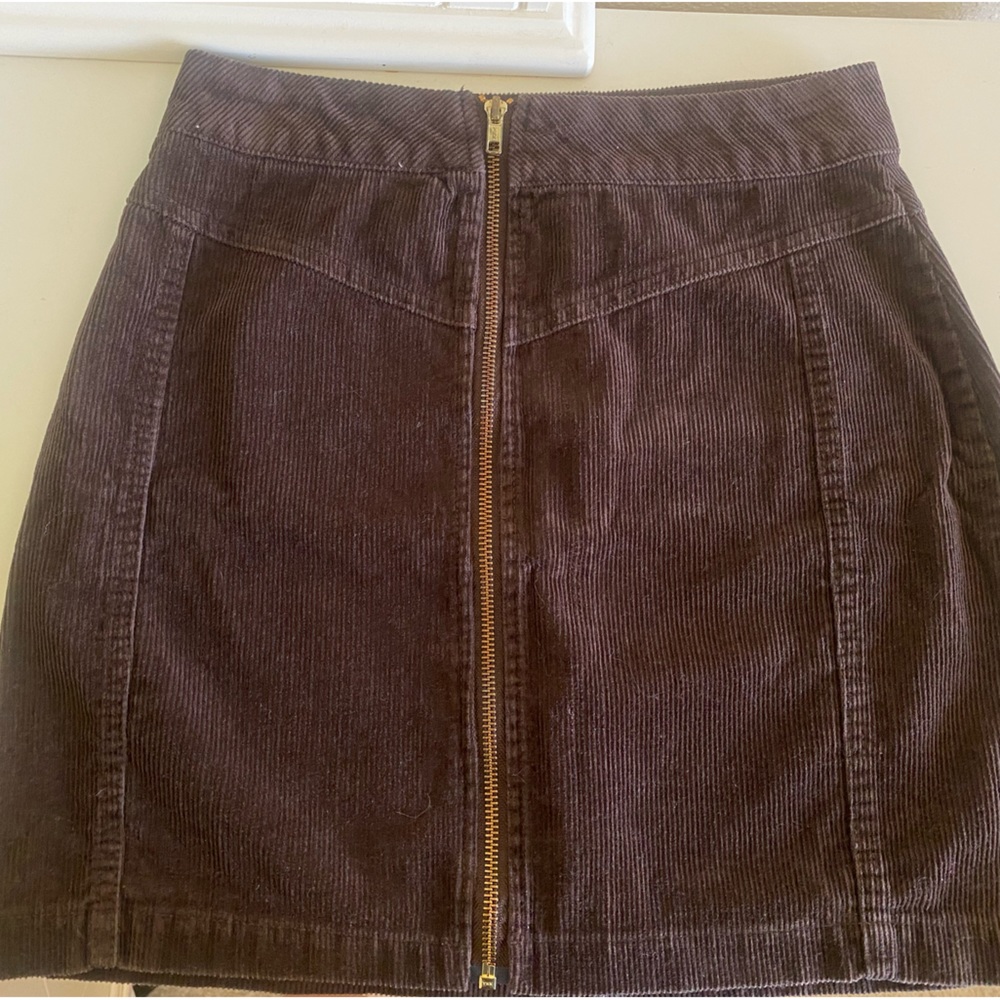 Wild Fable Brown Zip-Up Corduroy Skirt